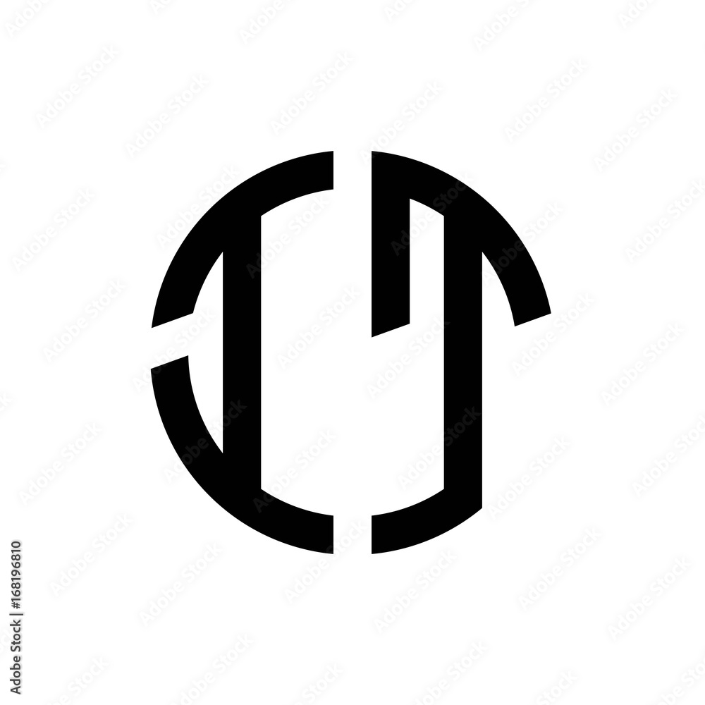 initial letters logo it black monogram circle round shape vector initial letters logo it black monogram circle round shape vector