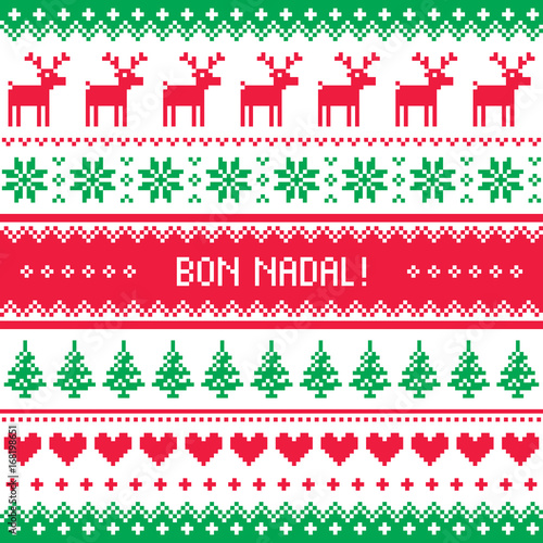 Bon Nadal greeting card - Merry Christmas in Catalan - Spanish language