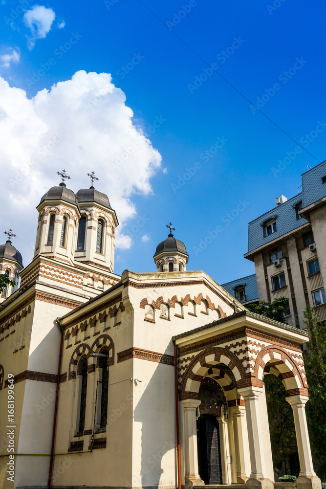 Traditional Cathedral building in Bucharest, Romanian