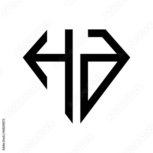 initial letters logo hd black monogram diamond pentagon shape