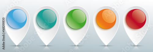Pointer Colored Glossy Buttons Header