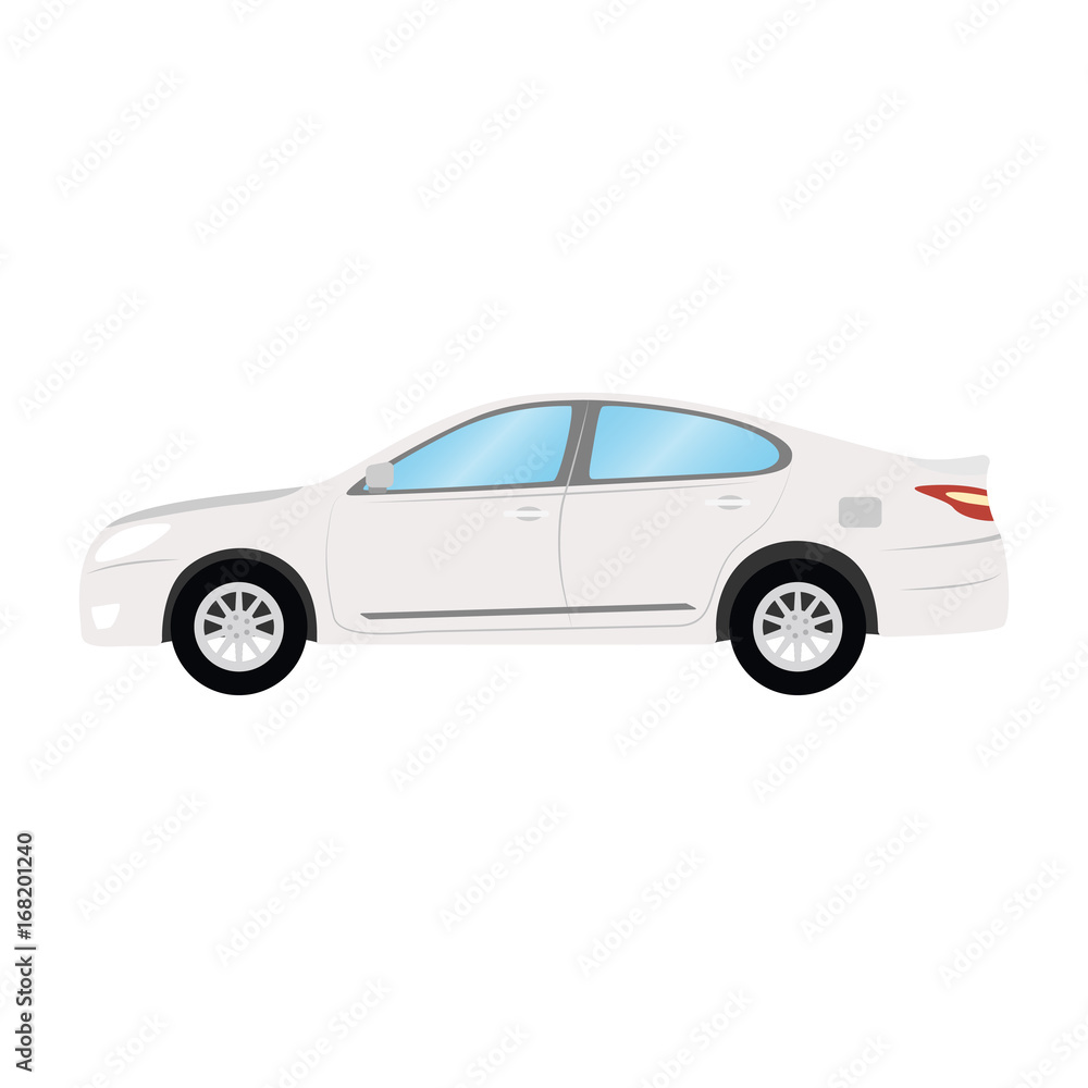 Car vector template on white background. Business sedan isolated. white sedan flat style. side view