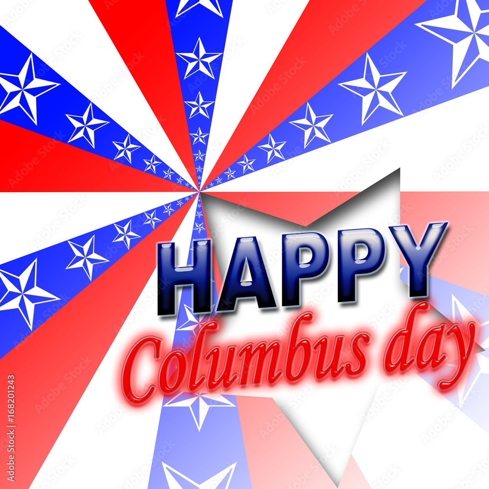 Happy Columbus Day, blue, red and white colors Stock Illustration ...