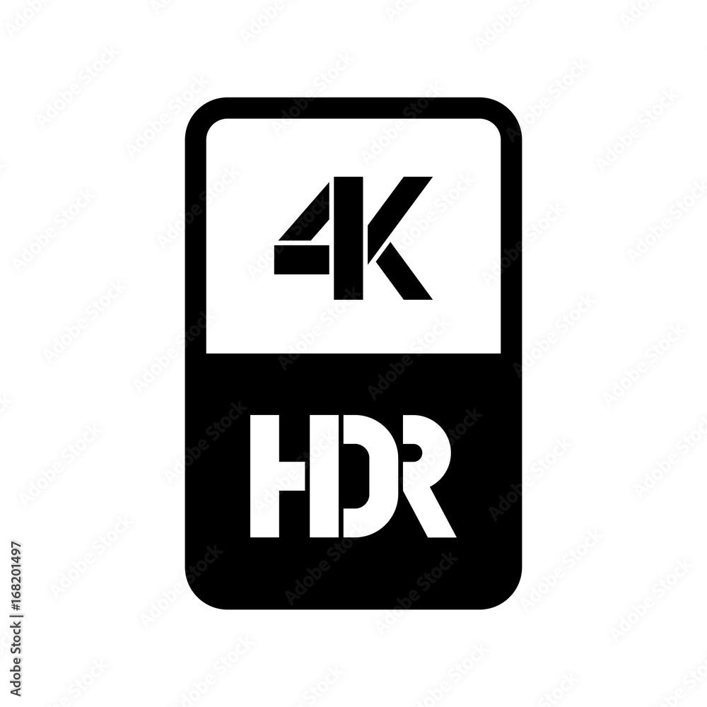 4k HDR format vector cut logo 4k HDR format vector cut logo
