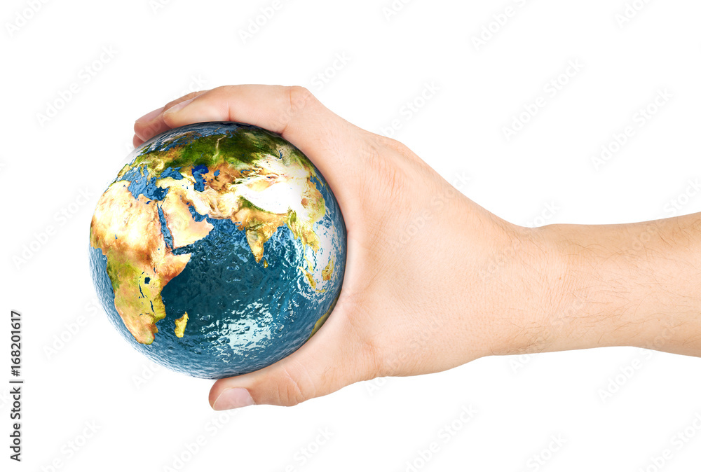 Planet earth on palm. Elements of this image furnished by NASA. 3D illustration. Planet earth on palm. Elements of this image furnished by NASA. 3D illustration.