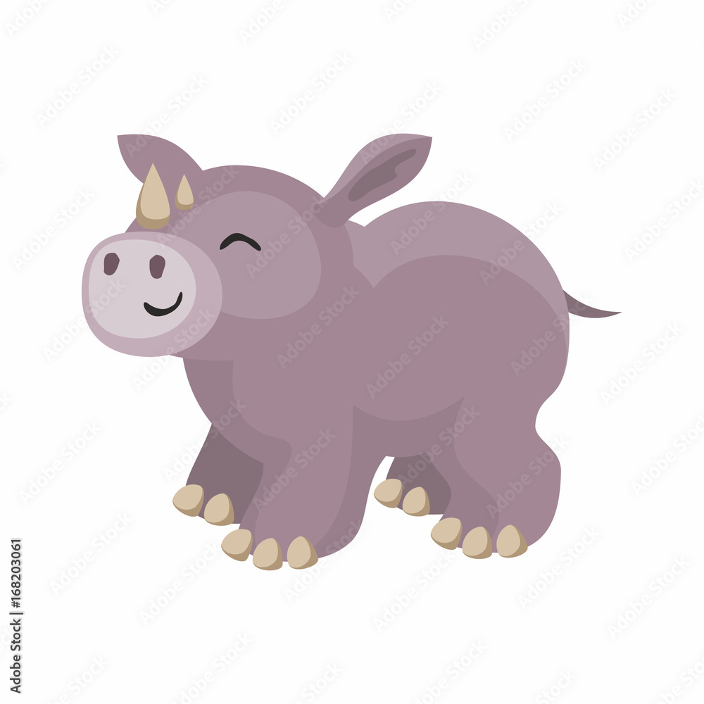 The image of cute African animal in cartoon style. Vector illustration
