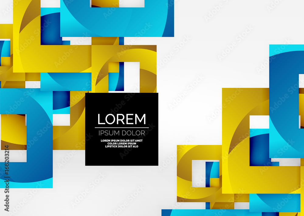Squares geometric shapes in light grey 3d space Squares geometric shapes in light grey 3d space