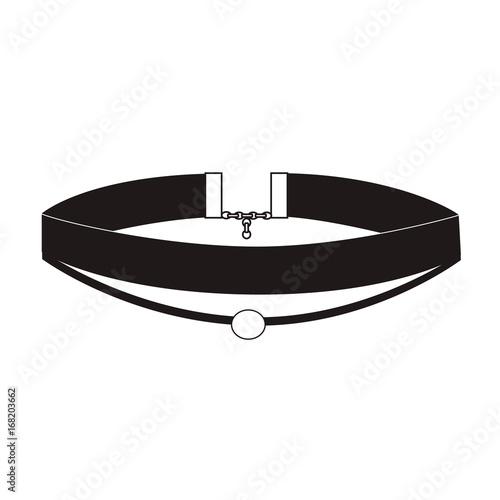 Choker isolated on white  background. Simple necklace