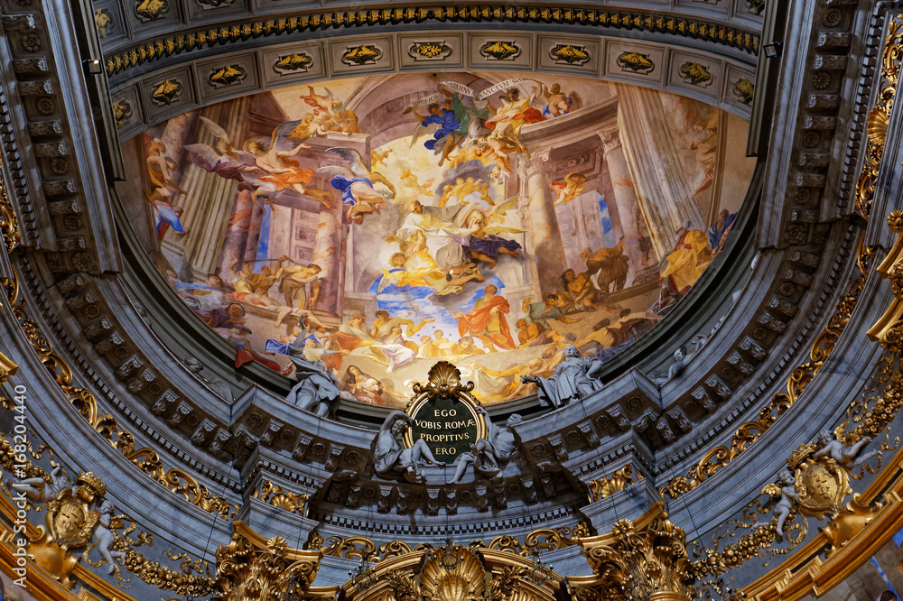 Sant Ignazio church ceiling frescoe, Rome, Italy