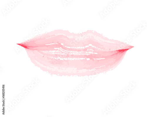 Watercolor lips glossy effect vector