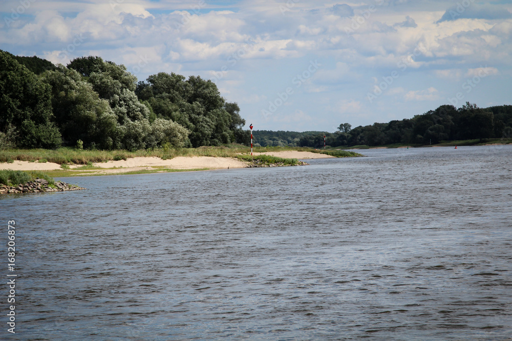 Elbe von Flussmitte, Landschaft, Natur 