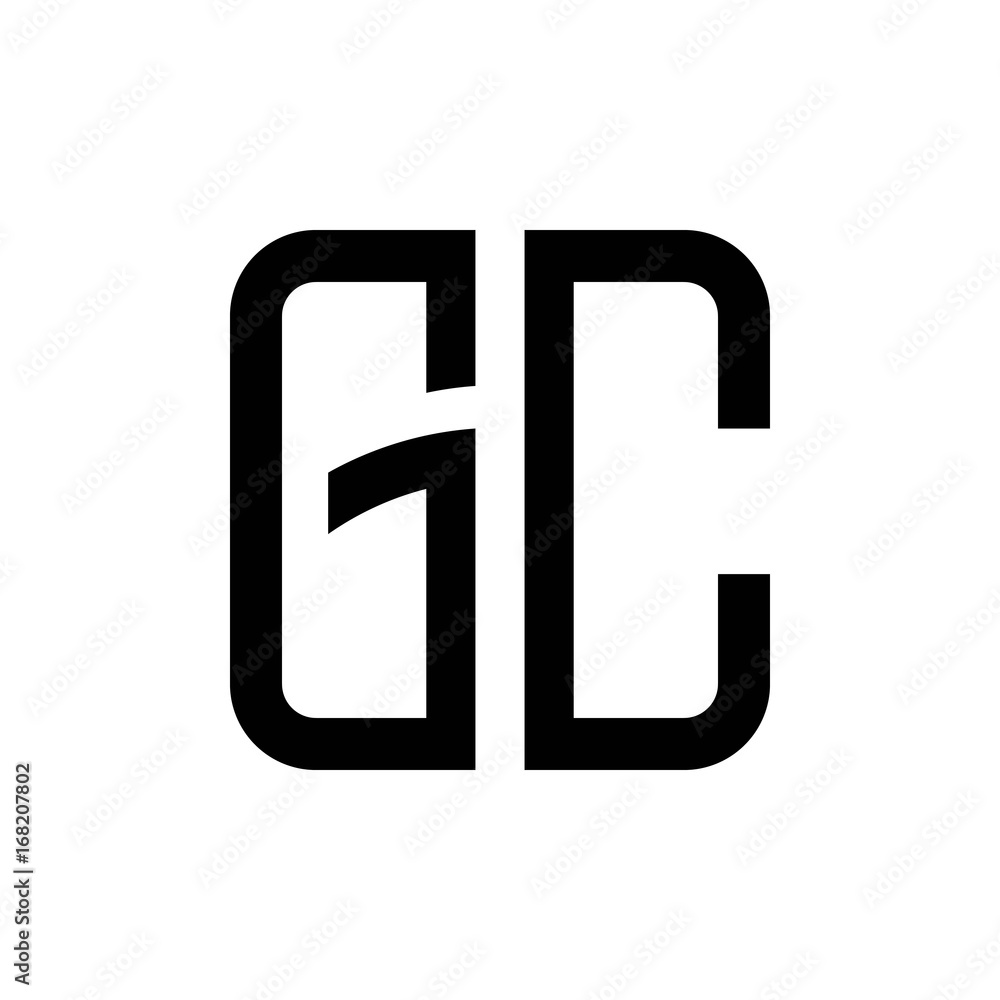 initial letters logo gc black monogram square rounded shape vector initial letters logo gc black monogram square rounded shape vector