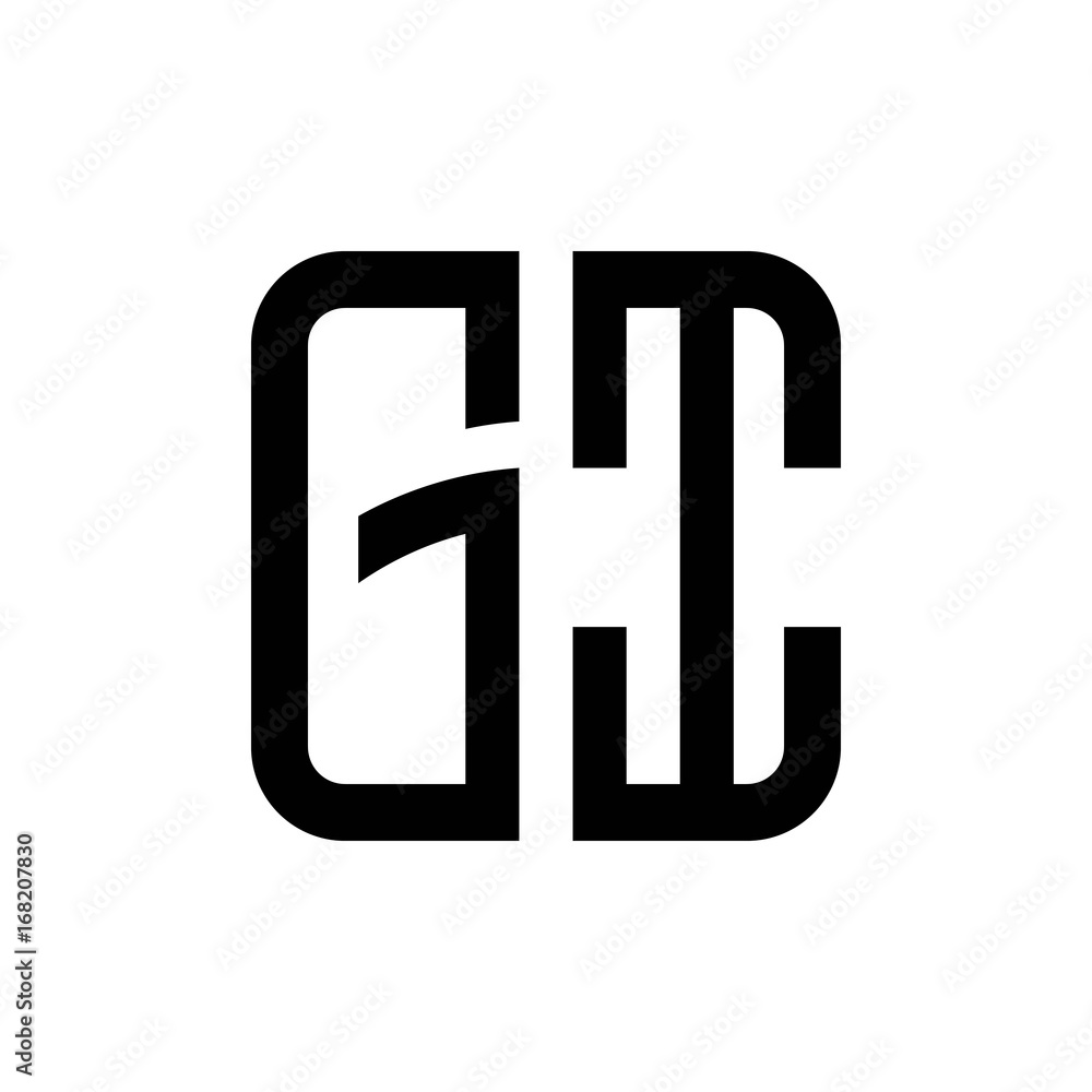 initial letters logo gi black monogram square rounded shape vector initial letters logo gi black monogram square rounded shape vector