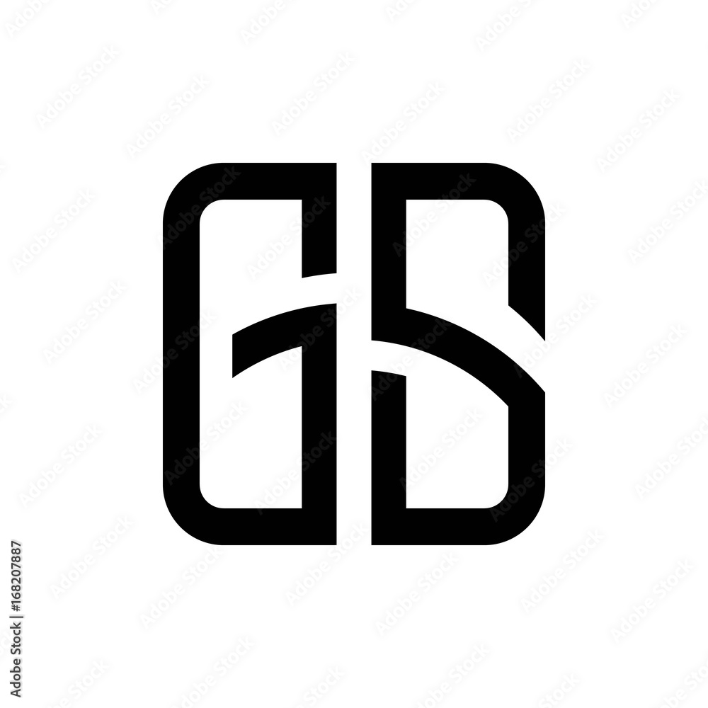 initial letters logo gs black monogram square rounded shape vector initial letters logo gs black monogram square rounded shape vector