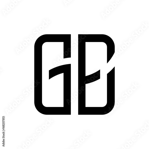 initial letters logo ge black monogram square rounded shape vector