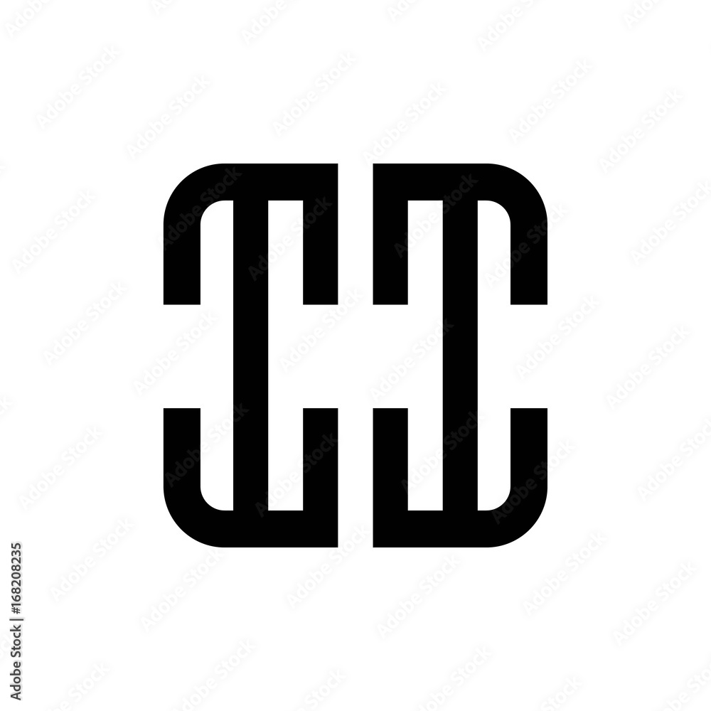 initial letters logo ii black monogram square rounded shape vector initial letters logo ii black monogram square rounded shape vector