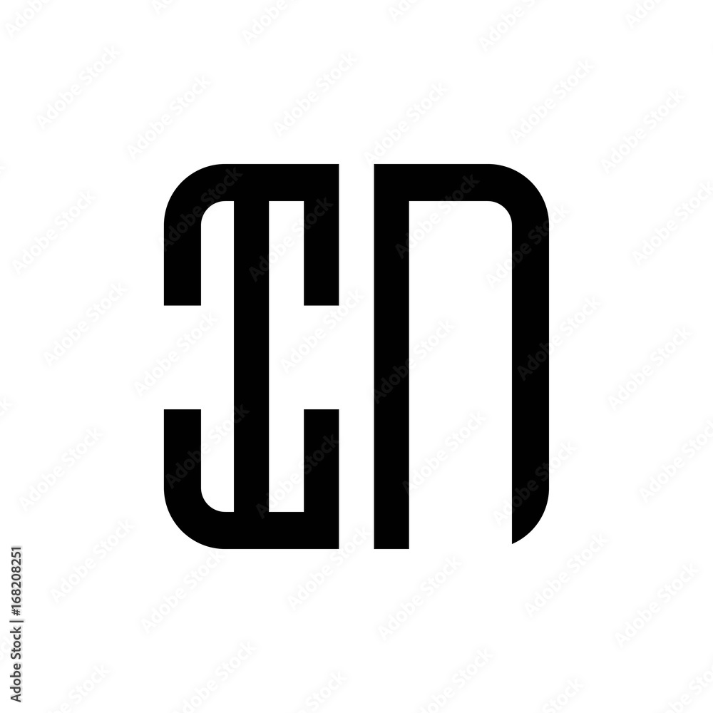initial letters logo in black monogram square rounded shape vector initial letters logo in black monogram square rounded shape vector