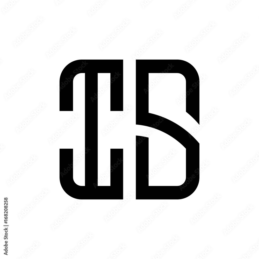 initial letters logo is black monogram square rounded shape vector initial letters logo is black monogram square rounded shape vector
