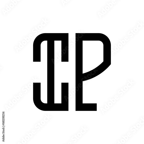initial letters logo ip black monogram square rounded shape vector © triwaw