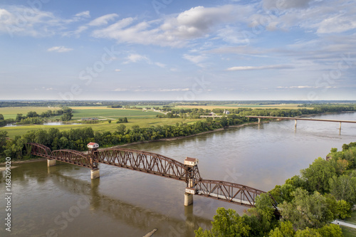 Railroad Katy Bridge at Boonville over Missouri River photo