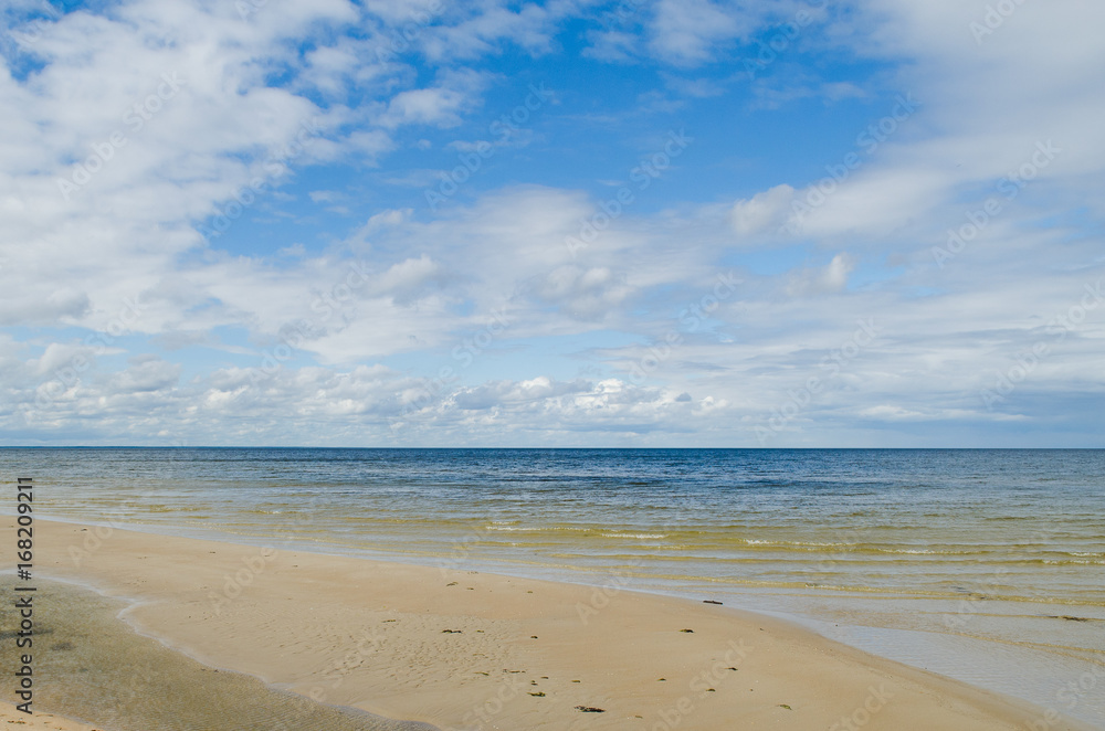 Baltic Sea coastline with cloudy sky, Latvia. Baltic Sea coastline with cloudy sky, Latvia.