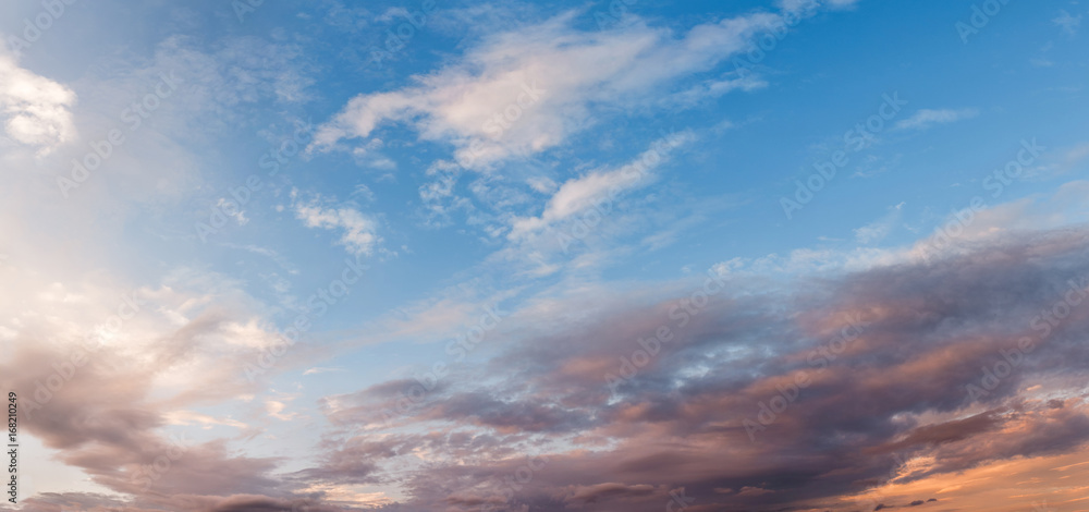 Fototapeta premium Sky and clouds at sunset as a background