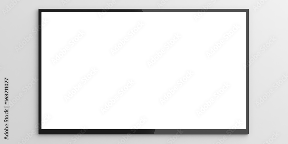 Obraz Wall tv on white background. 3d illustration