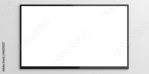 Wall tv on white background. 3d illustration photo