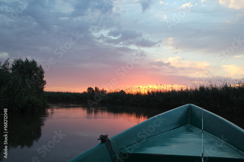 Dawn in the boat