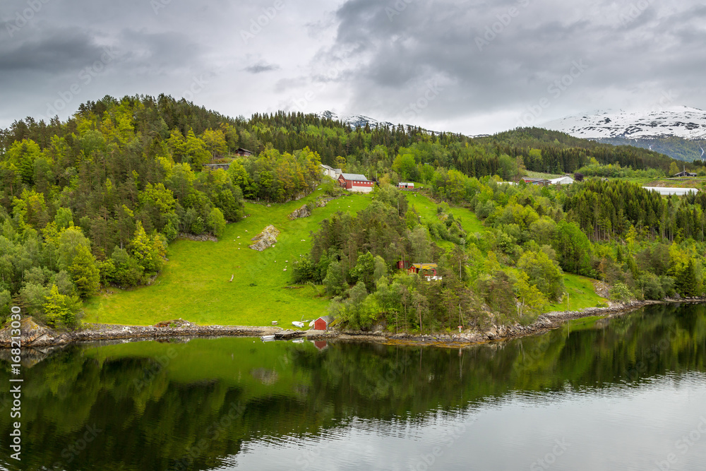 Obraz premium Exposure done in the Ulvik Fjord, Norway