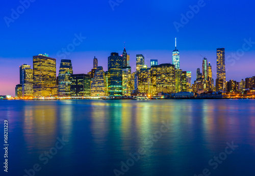 Manhattan skyline at night. New York city - NY  USA.