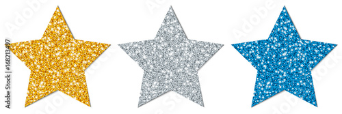 Stars Sparkling Gold/Silver/Blue