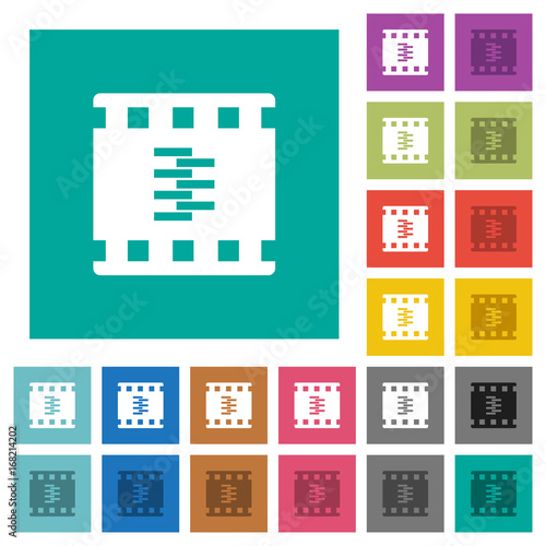 Compress movie square flat multi colored icons