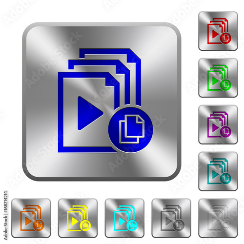 Copy playlist rounded square steel buttons