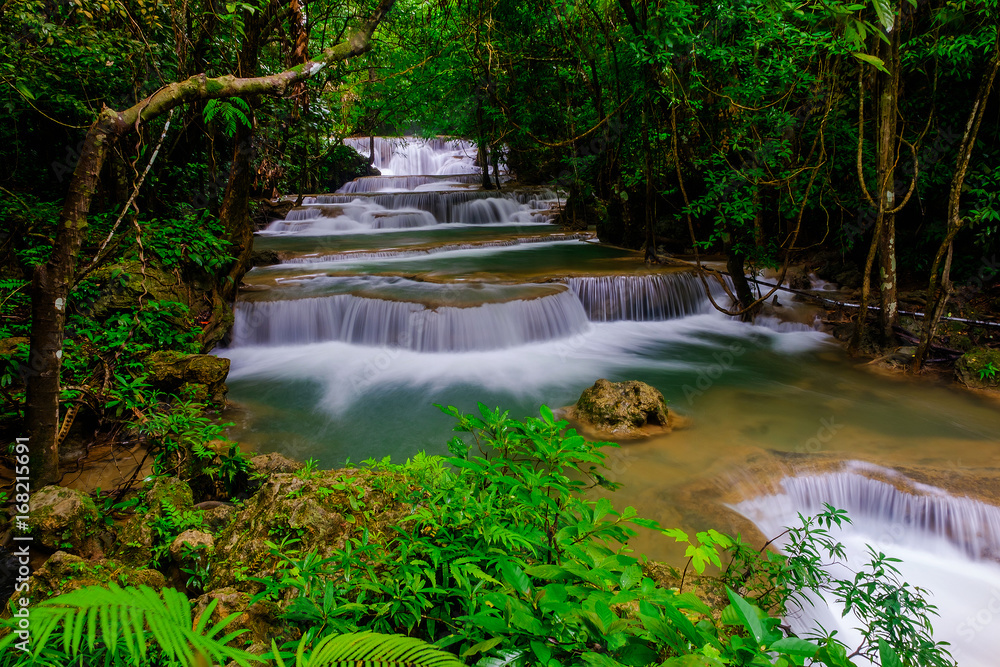 Huai Mae Kamin Waterfall in Kanchanaburi,Thailand Huai Mae Kamin Waterfall in Kanchanaburi,Thailand