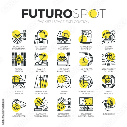Space Exploration Futuro Spot Icons