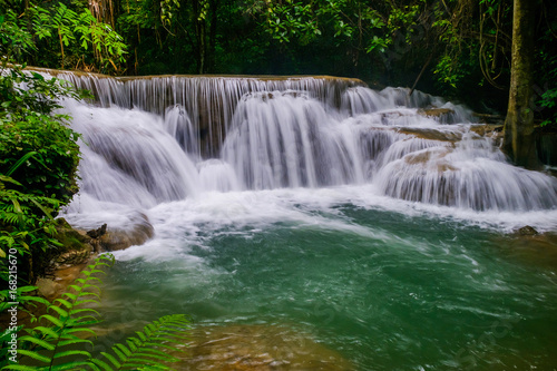 Huai Mae Kamin Waterfall in Kanchanaburi,Thailand