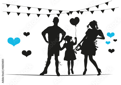 Oktoberfest Silhoutten Familie