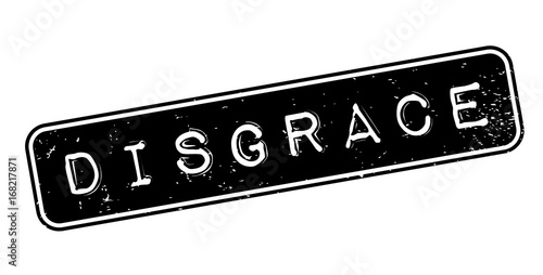 Disgrace rubber stamp. Grunge design with dust scratches. Effects can be easily removed for a clean, crisp look. Color is easily changed.