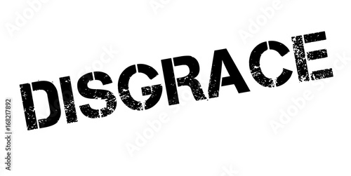 Disgrace rubber stamp. Grunge design with dust scratches. Effects can be easily removed for a clean, crisp look. Color is easily changed.