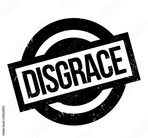 Disgrace rubber stamp. Grunge design with dust scratches. Effects can be easily removed for a clean, crisp look. Color is easily changed.