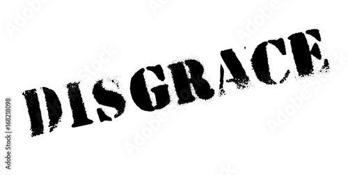 Disgrace rubber stamp. Grunge design with dust scratches. Effects can be easily removed for a clean, crisp look. Color is easily changed.