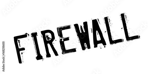 Firewall rubber stamp. Grunge design with dust scratches. Effects can be easily removed for a clean, crisp look. Color is easily changed.