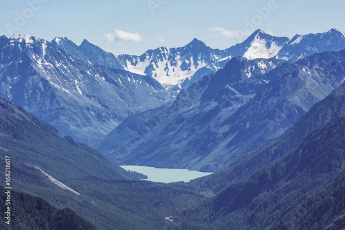 View of the lake Karateurek. Altai Mountains.