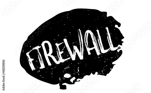Firewall rubber stamp. Grunge design with dust scratches. Effects can be easily removed for a clean, crisp look. Color is easily changed.