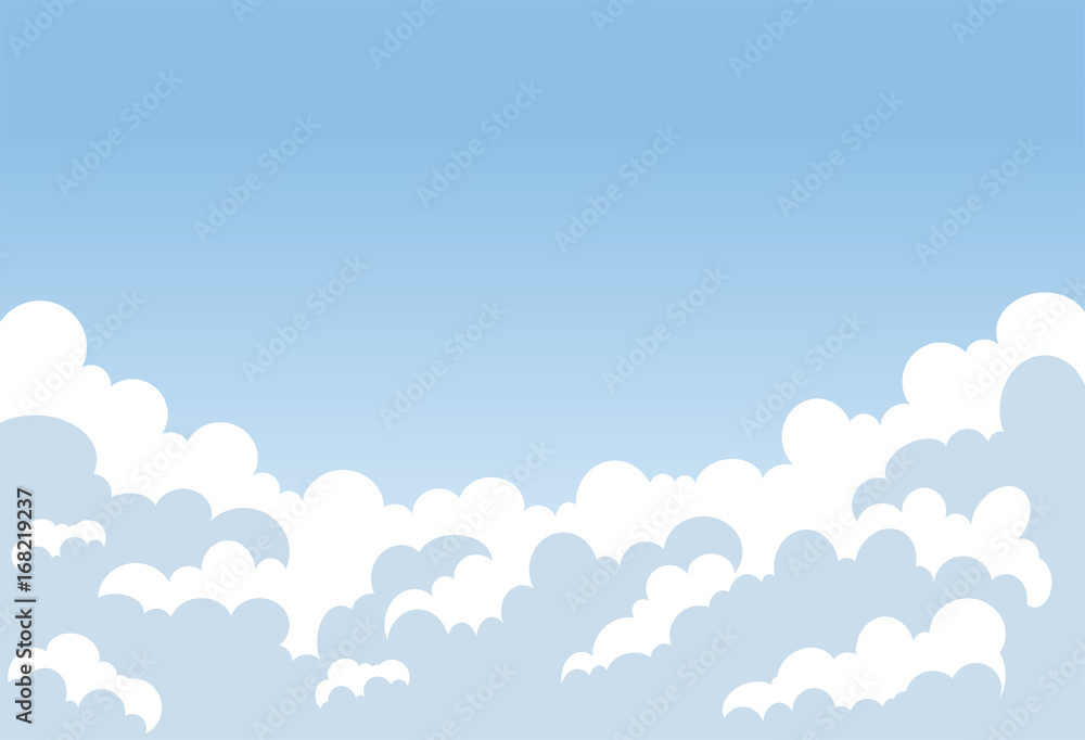 Clouds vector background. Clouds in the blue sky. Vector illustration