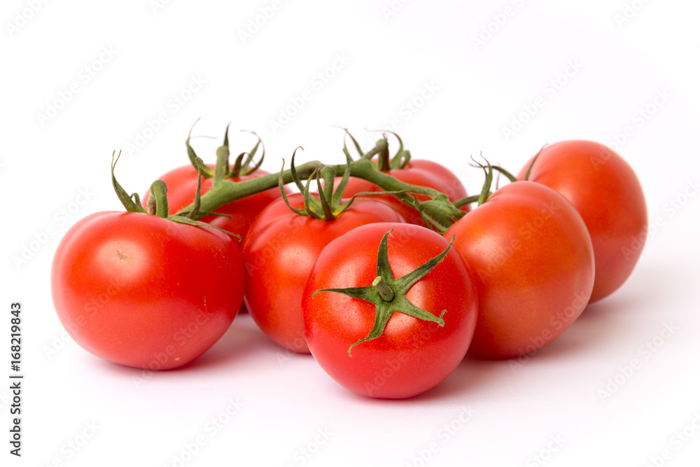 cherry tomatoes on a white background