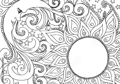 Mandala drawn for coloring