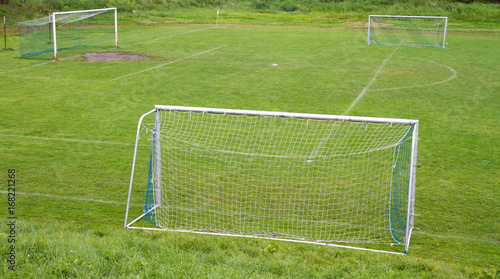 Football pitch with three goals