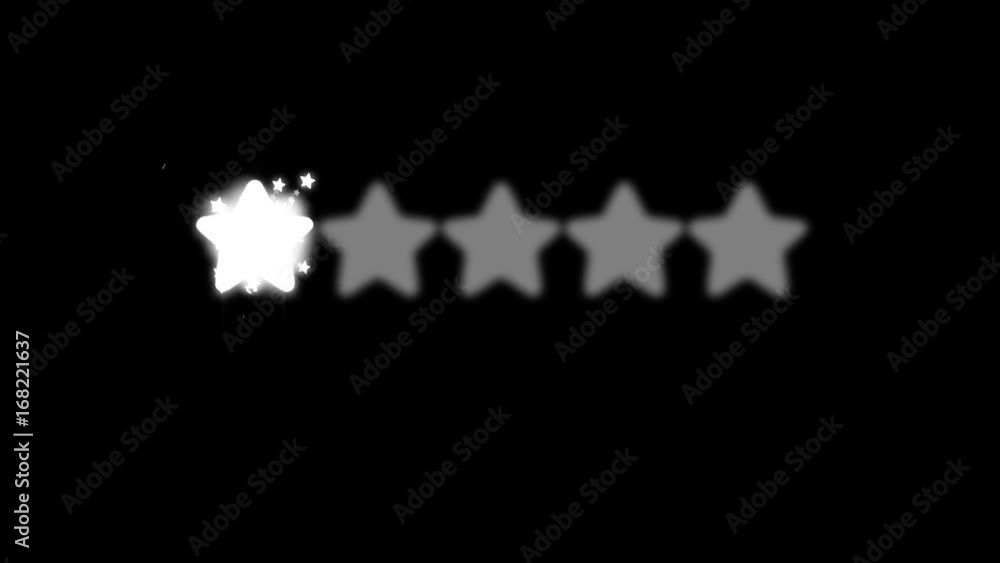 Set of Animation of Five Star rating with luma matte channel Set of Animation of Five Star rating with luma matte channel